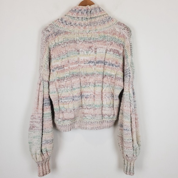Free People Popsicle Marled Turtleneck Crop Sweater - Picture 6 of 6